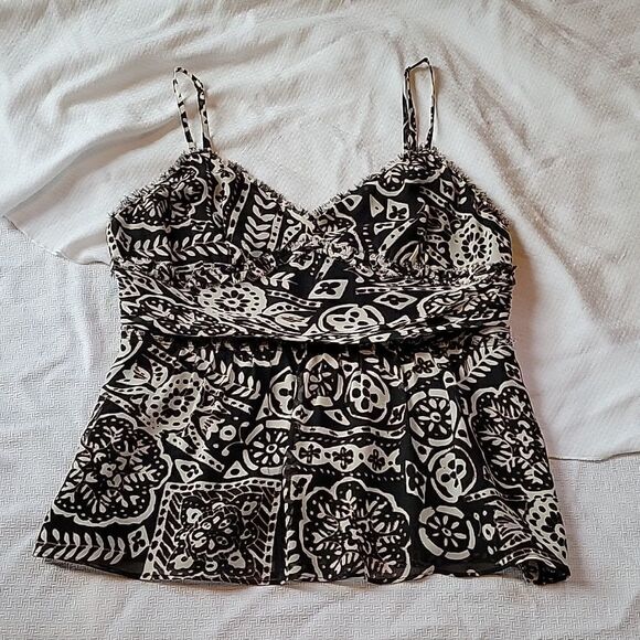 Express Design Studio Black Beige Sexy Camisole Tank Top Small Mint Condition - Picture 1 of 11